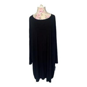 Eileen Fisher Elegant Black Long Sleeve Dress Tunic Dress